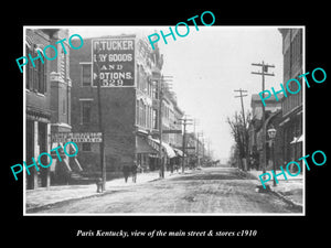 OLD LARGE HISTORIC PHOTO OF PARIS KENTUCKY, VIEW OF THE MAIN STREET & STORE 1910