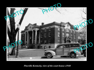 OLD LARGE HISTORIC PHOTO OF PINEVILLE KENTUCKY, VIEW OF THE COURT HOUSE c1940