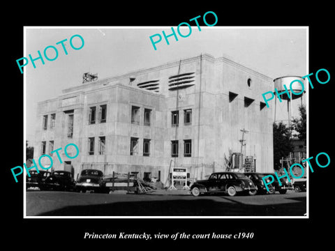 OLD LARGE HISTORIC PHOTO OF PRINCETON KENTUCKY, VIEW OF THE COURT HOUSE c1940