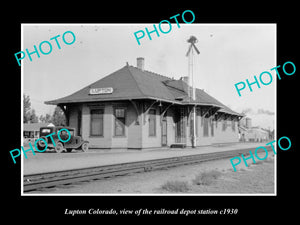 OLD LARGE HISTORIC PHOTO OF LUPTON COLORADO, RAILROAD DEPOT STATION c1930