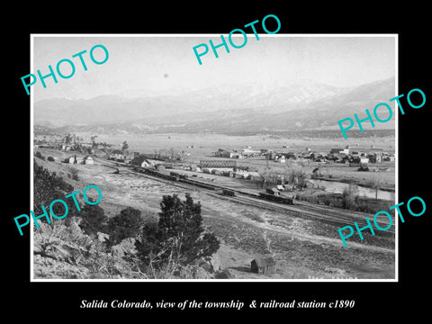 OLD LARGE HISTORIC PHOTO OF SALIDA COLORADO, VIEW OF THE TOWNSHIP c1890