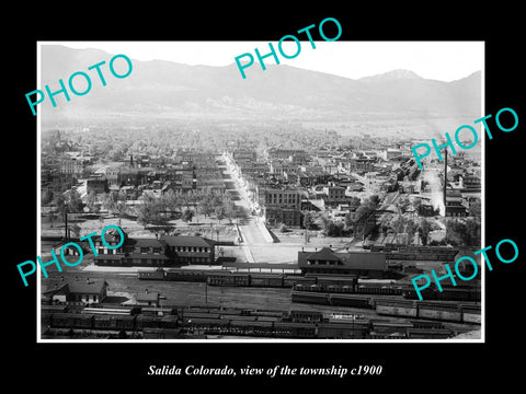 OLD LARGE HISTORIC PHOTO OF SALIDA COLORADO, VIEW OF THE TOWNSHIP c1900