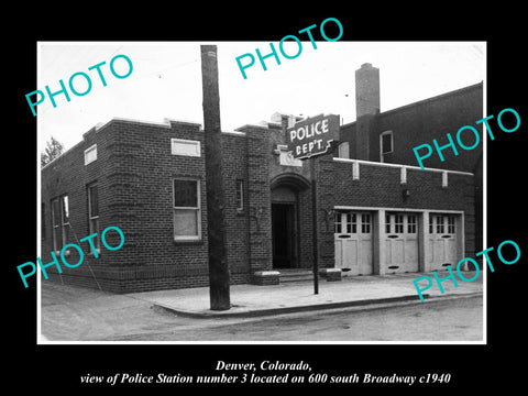 OLD LARGE HISTORIC PHOTO OF  DENVER COLORADO, THE No 3 POLICE STATION c1940