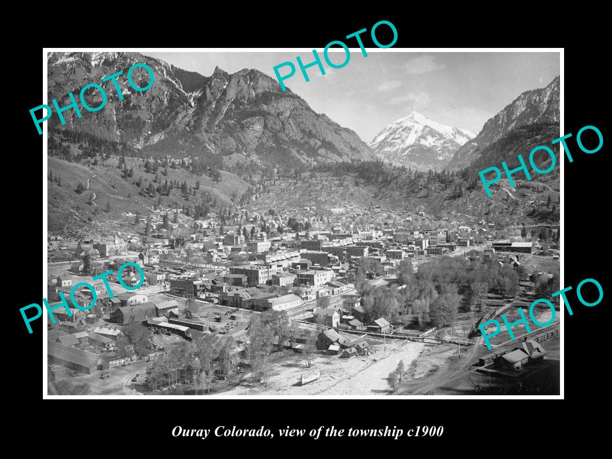 OLD LARGE HISTORIC PHOTO OF OURAY COLORADO, VIEW OF THE TOWNSHIP c1900