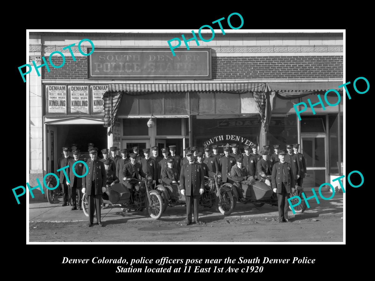 OLD LARGE HISTORIC PHOTO OF DENVER COLORADO, SOUTH DENVER POLICE STATION c1920