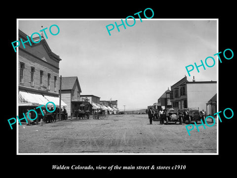 OLD LARGE HISTORIC PHOTO OF WALDEN COLORADO, THE MAIN STREET & STORES c1910