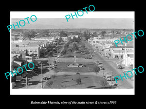 OLD LARGE HISTORIC PHOTO OF BAIRNSDALE VICTORIA, THE MAIN St & STORES c1950