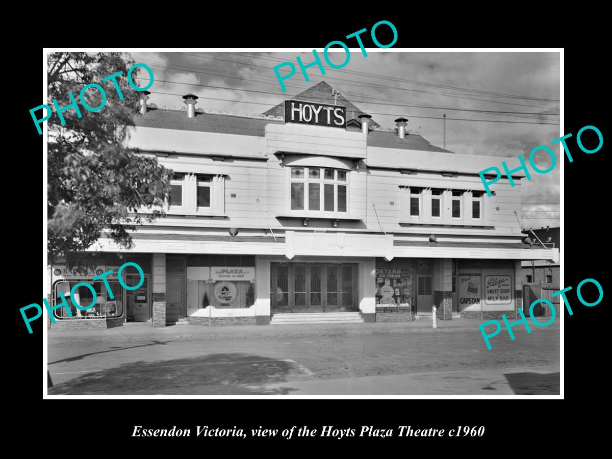 OLD LARGE HISTORIC PHOTO OF ESSENDON VICTORIA, VIEW OF THE HOYTS THEATRE c1960