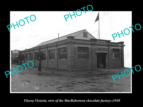 OLD HISTORIC PHOTO OF FITZROY VICTORIA, MacROBERTSON CHOCOLATE FACTORY c1930