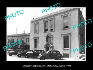 OLD LARGE HISTORIC PHOTO OF GLENDALE CALIFORNIA, VIEW OF THE POLICE STATION 1935