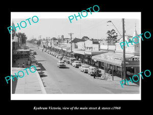 OLD LARGE HISTORIC PHOTO OF KYABRAM VICTORIA, THE MAIN St & STORES c1960 3