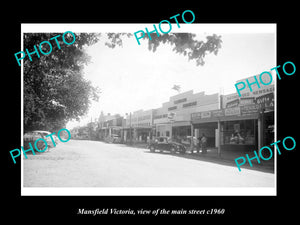 OLD LARGE HISTORIC PHOTO OF MANSFIELD VICTORIA, THE MAIN St & STORES c1960