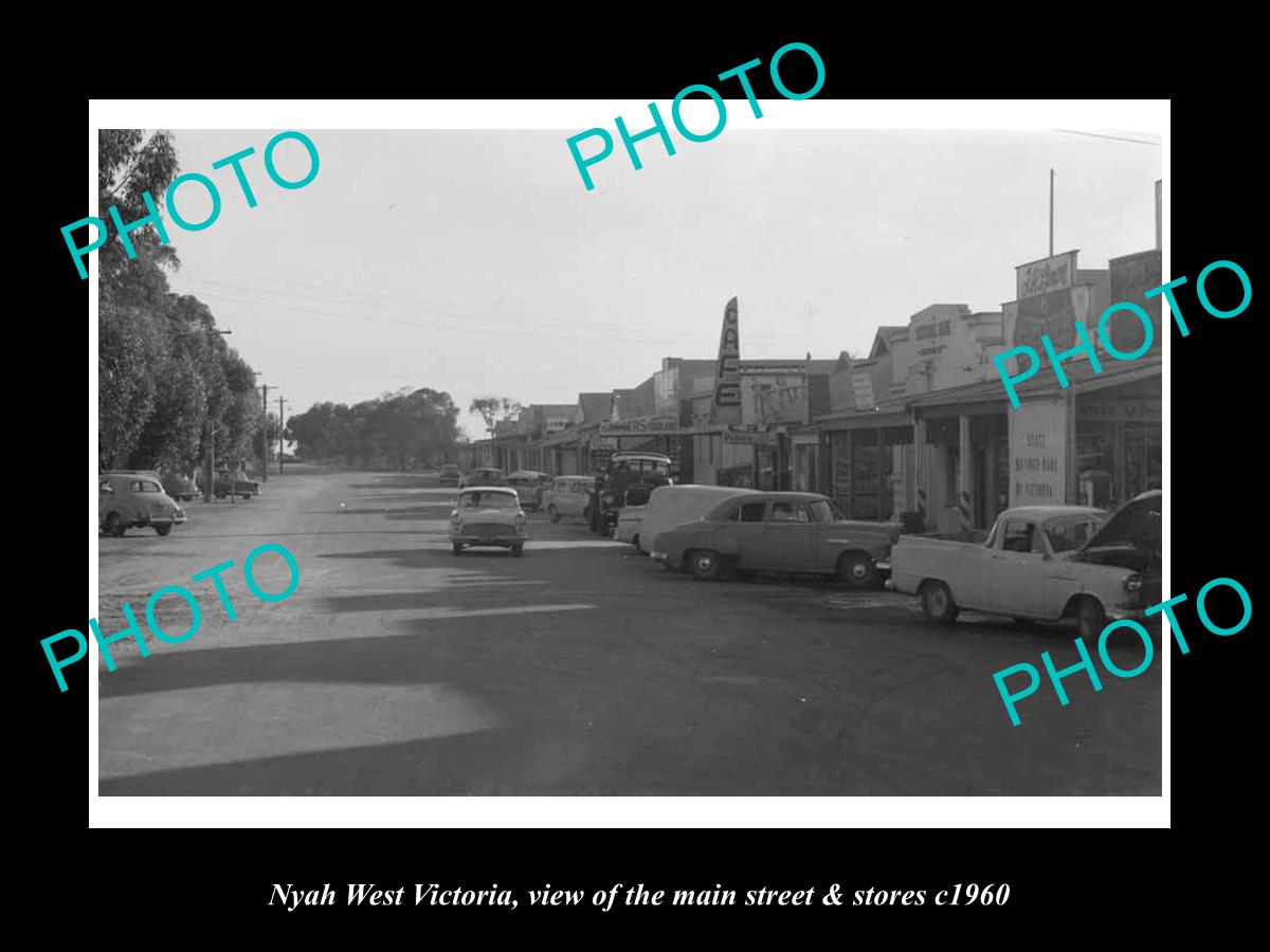 OLD LARGE HISTORIC PHOTO OF NYAH WEST VICTORIA, THE MAIN St & STORES c1960