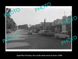 OLD LARGE HISTORIC PHOTO OF NYAH WEST VICTORIA, THE MAIN St & STORES c1960