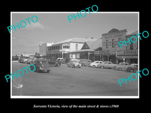 OLD LARGE HISTORIC PHOTO OF SORRENTO VICTORIA, THE MAIN St & STORES c1960