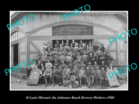 OLD LARGE HISTORIC PHOTO OF St LOUIS MISSOURI, THE ANHEUSER BUSCH BREWERY c1900