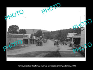 OLD LARGE HISTORIC PHOTO OF YARRA JUNCTION VICTORIA, MAIN St & STORES c1920 1