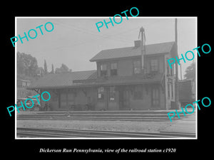 OLD LARGE HISTORIC PHOTO OF DICKERSON RUN PENNSYLVANIA, RAILROAD STATION c1920