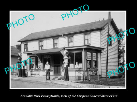 OLD LARGE HISTORIC PHOTO OF FRANKLIN PARK PENNSYLVANIA, THE GENERAL STORE c1930