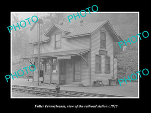 OLD LARGE HISTORIC PHOTO OF FULLER PENNSYLVANIA,THE  RAILROAD STATION c1920