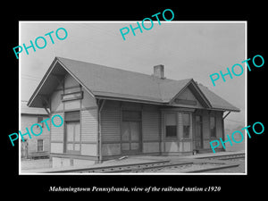 OLD LARGE HISTORIC PHOTO OF MAHONINGTOWN PENNSYLVANIA, THE RAILROAD STATION 1920