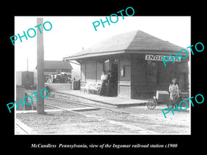 OLD HISTORIC PHOTO OF McCANDLESS PENNSYLVANIA, INGOMAR RAILROAD STATION c1900