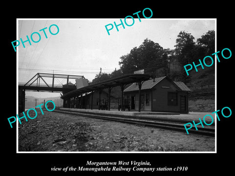 OLD LARGE HISTORIC PHOTO OF MORGANTOWN WEST VIRGINIA, THE RAILROAD STATION c1910