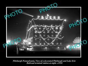 OLD HISTORIC PHOTO OF PITTSBURGH PENNSYLVANIA, THE P&LERR TERMINAL STATION c1910