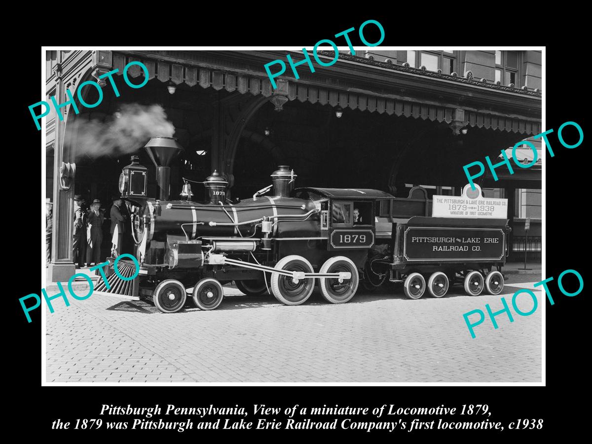 OLD LARGE HISTORIC PHOTO OF PITTSBURGH PENNSYLVANIA, THE P&LERR MINI LOCO c1938