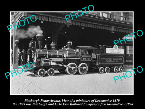 OLD LARGE HISTORIC PHOTO OF PITTSBURGH PENNSYLVANIA, THE P&LERR MINI LOCO c1938