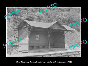 OLD HISTORIC PHOTO OF WEST ECONOMY PENNSYLVANIA, THE RAILROAD STATION c1920