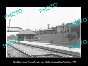 OLD HISTORIC PHOTO OF WEST HOMESTEAD PENNSYLVANIA, MESTA RAILROAD STATION c1920