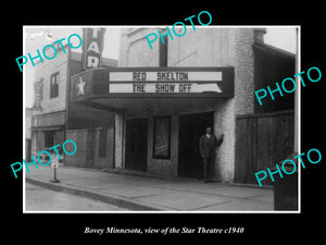 OLD LARGE HISTORIC PHOTO OF BOVEY MINNESOTA, VIEW OF THE STAR THEATRE c1940