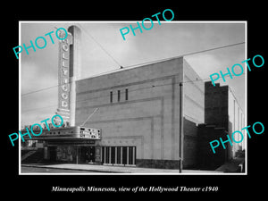 OLD LARGE HISTORIC PHOTO OF MINNEAPOLIS MINNESOTA, THE HOLLYWOOD THEATRE c1940