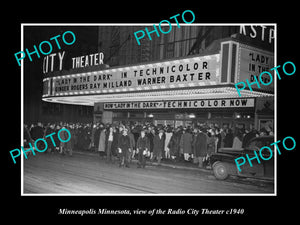 OLD LARGE HISTORIC PHOTO OF MINNEAPOLIS MINNESOTA, THE RADIO CITY THEATRE c1940