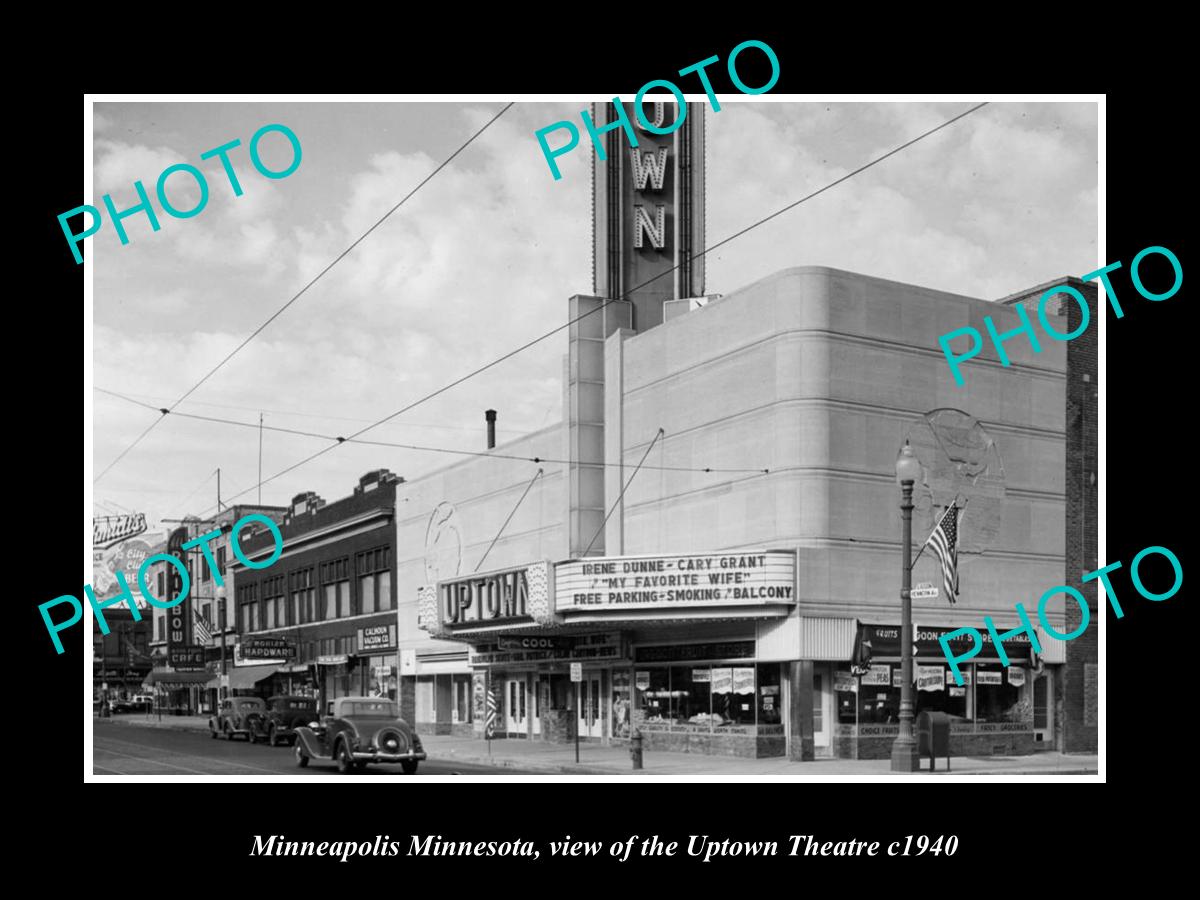 OLD LARGE HISTORIC PHOTO OF MINNEAPOLIS MINNESOTA, THE UPTOWN THEATRE c1940