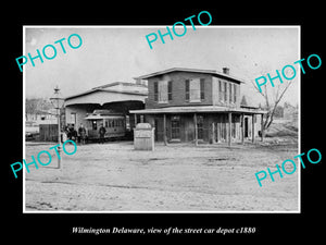 OLD LARGE HISTORIC PHOTO OF WILMINGTON DELAWARE, THE STREET CAR DEPOT c1880