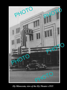 OLD LARGE HISTORIC PHOTO OF ELY MINNESOTA, VIEW OF THE ELY THEATRE c1935