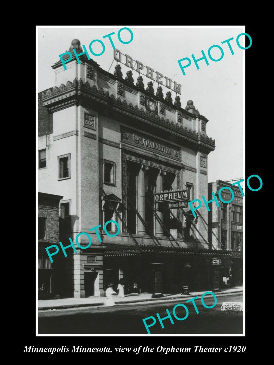 OLD LARGE HISTORIC PHOTO OF MINNEAPOLIS MINNESOTA, THE ORPHEUM THEATRE c1920