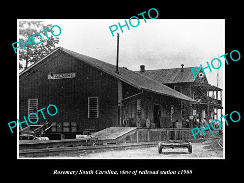 OLD LARGE HISTORIC PHOTO OF ROSEMARY SOUTH CAROLINA, THE RAILROAD DEPOT c1900