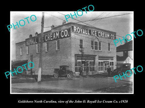 OLD LARGE HISTORIC PHOTO OF GOLDSBORO NORTH CAROLINA, ROYALL ICE CREAM Co c1920