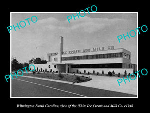 OLD LARGE HISTORIC PHOTO OF WILMINGTON NORTH CAROLINA, WHITE ICE CREAM Co c1940