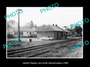 OLD LARGE HISTORIC PHOTO OF AMELIA VIRGINIA, THE RAILROAD STATION c1960