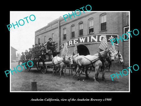 OLD LARGE HISTORIC PHOTO OF ANAHEIM CALIFORNIA, THE AHAHEIM BREWERY PLANT c1900