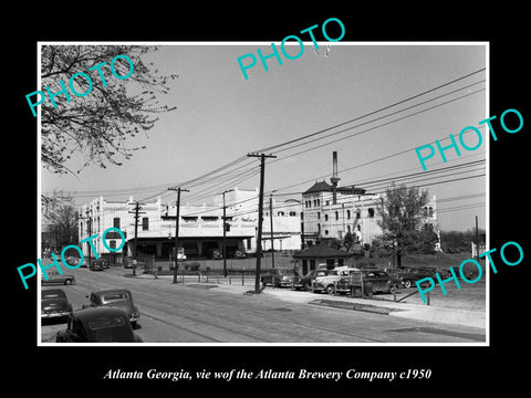 OLD LARGE HISTORIC PHOTO OF ATLANTA GEORGIA, THE ATLANTA BREWERY COMPANY c1950