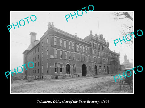 OLD LARGE HISTORIC PHOTO OF COLUMBUS OHIO, THE BORN BREWERY PLANT c1900