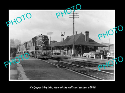 OLD LARGE HISTORIC PHOTO OF CULPEPER VIRGINIA, THE RAILROAD STATION c1960