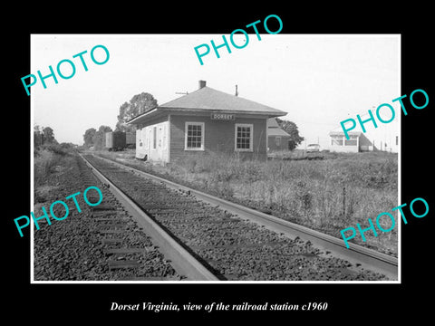 OLD LARGE HISTORIC PHOTO OF DORSET VIRGINIA, THE RAILROAD STATION c1960