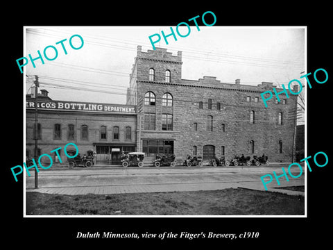 OLD LARGE HISTORIC PHOTO OF DULUTH MINNESOTA, THE FITGERS BREWERY PLANT c1910