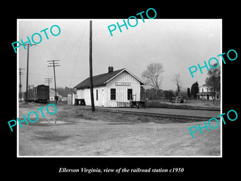 OLD LARGE HISTORIC PHOTO OF ELLERSONVIRGINIA, THE RAILROAD STATION c1950